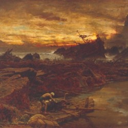 A shipwreck by the stormy sea